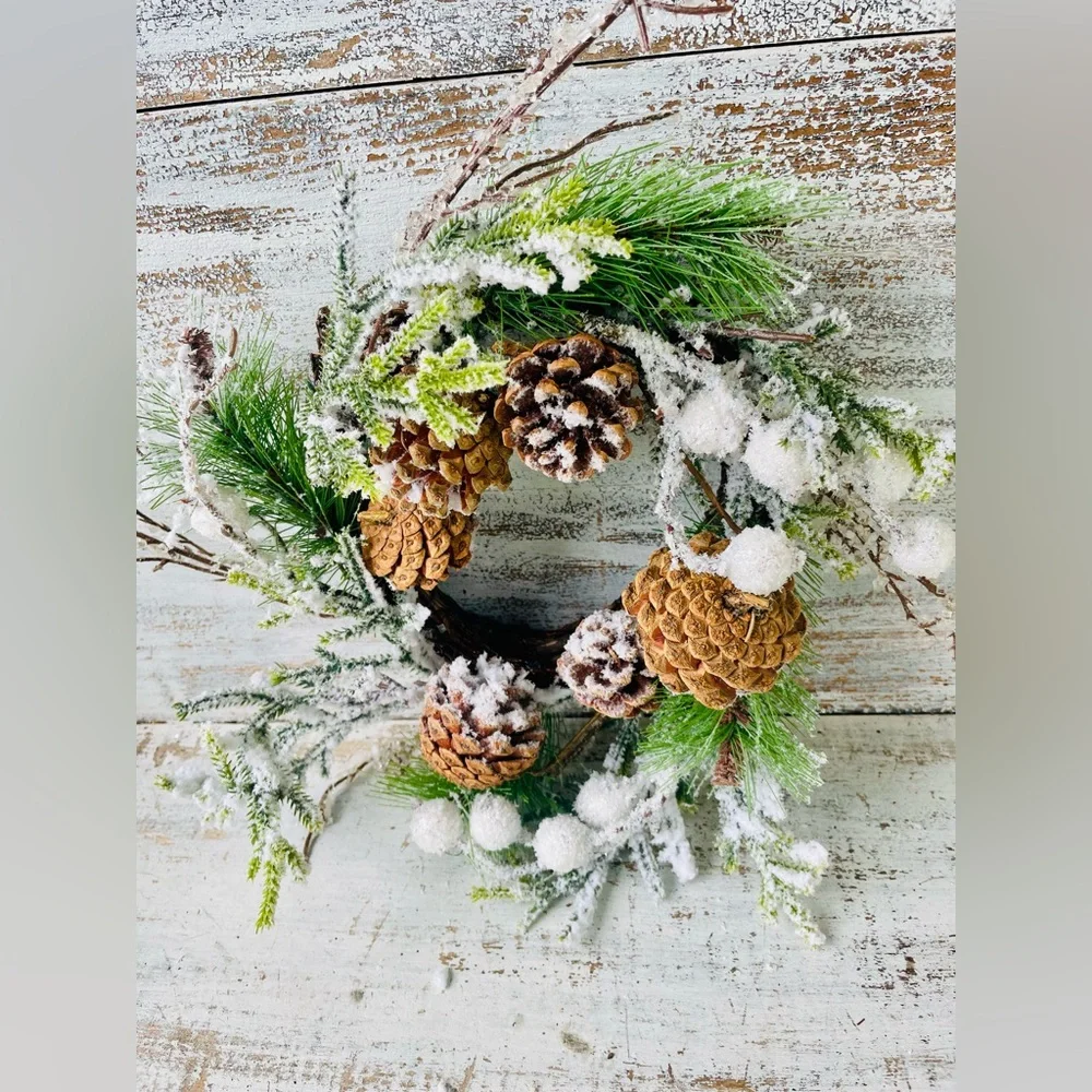 *Flocked Berry Pine Wreath